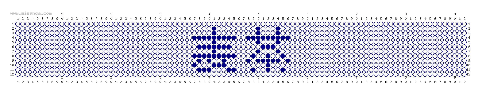 編みこみ文字ミサンガ製作図：麦茶