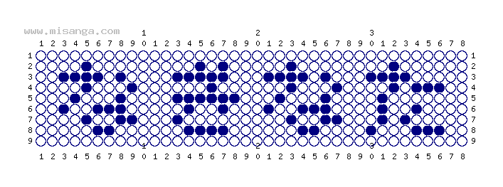 編みこみ文字ミサンガ製作図：なぎなた