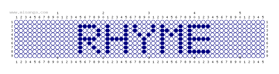 編みこみ文字ミサンガ製作図：RHYME