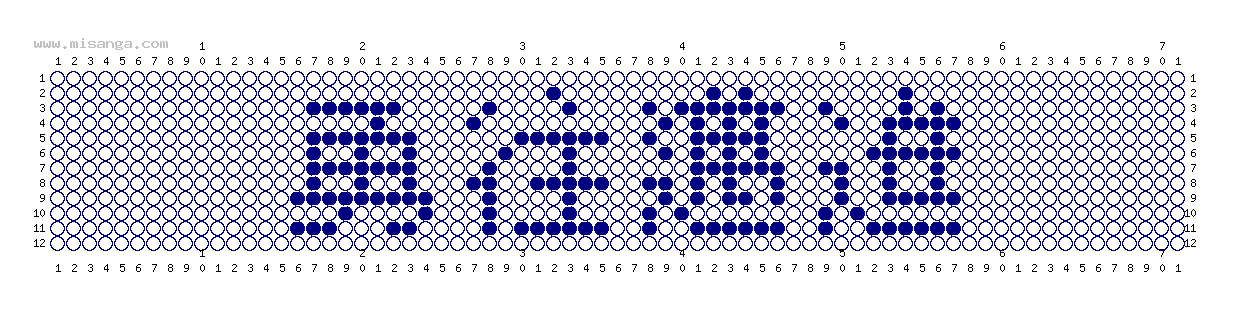 編みこみ文字ミサンガ製作図：勇往邁進