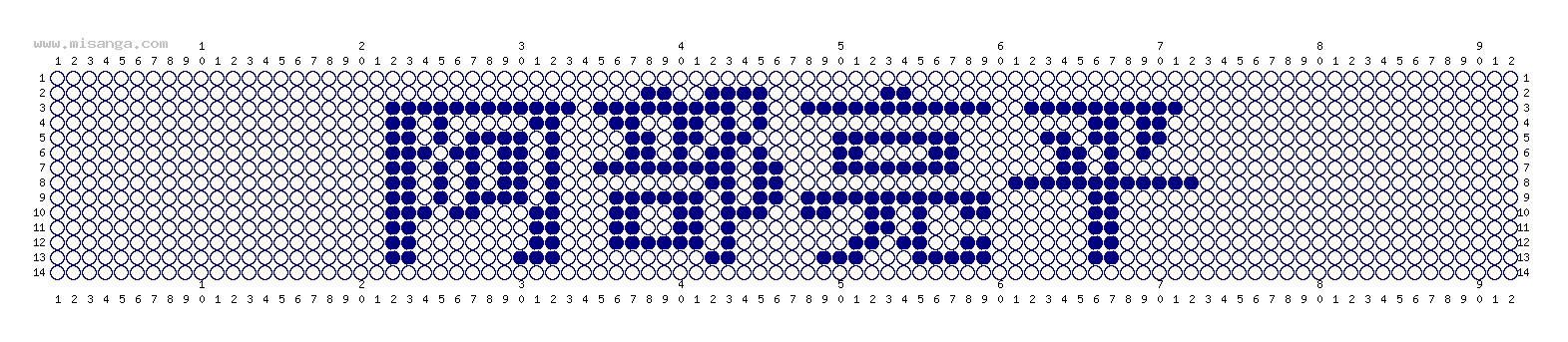 編みこみ文字ミサンガ製作図：阿部亮平