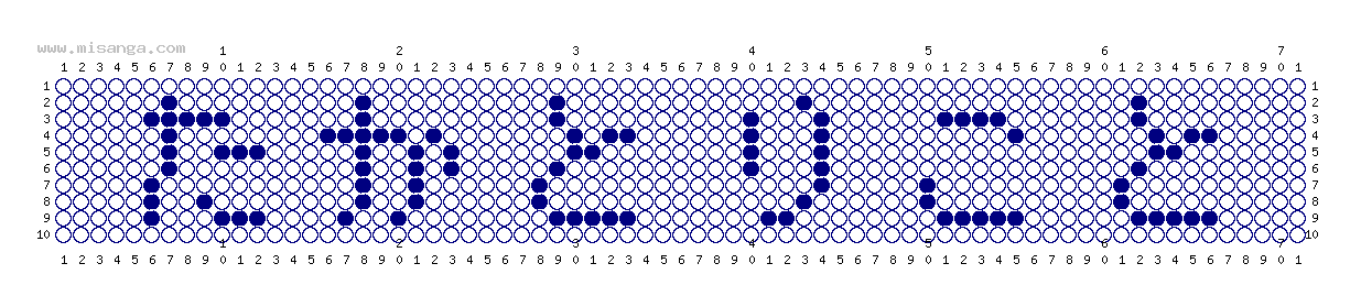 編みこみ文字ミサンガ製作図：たかとりこと