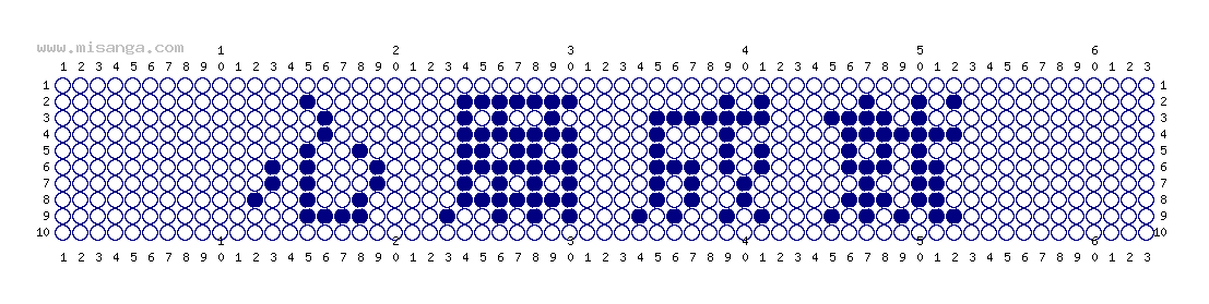 編みこみ文字ミサンガ製作図：心願成就