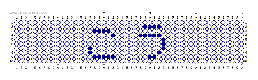 編みこみ文字ミサンガ製作図：こう