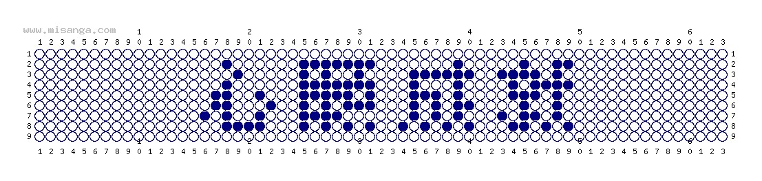 編みこみ文字ミサンガ製作図：心願成就