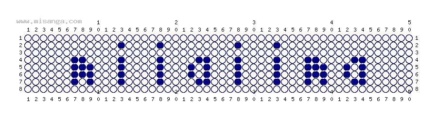 編みこみ文字ミサンガ製作図：MIYAJIMA