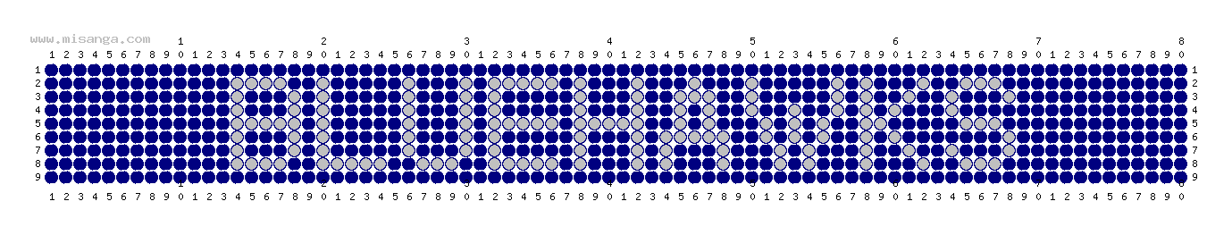 編みこみ文字ミサンガ製作図：BLUEHAWKS