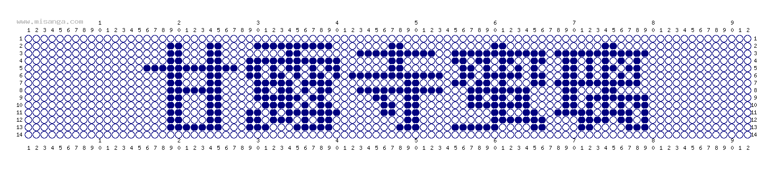 編みこみ文字ミサンガ製作図：甘露寺蜜璃