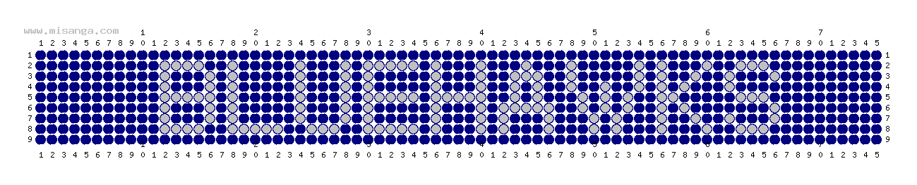 編みこみ文字ミサンガ製作図：BLUEHAWKS