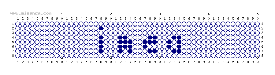 編みこみ文字ミサンガ製作図：IMUA