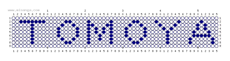 編みこみ文字ミサンガ製作図：TOMOYA