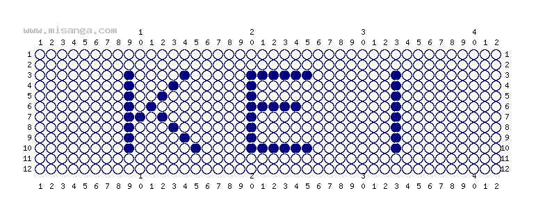 編みこみ文字ミサンガ製作図：KEI