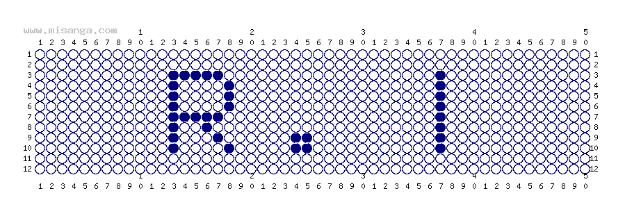 編みこみ文字ミサンガ製作図：R.I