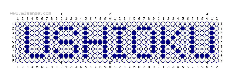 編みこみ文字ミサンガ製作図：USHIOKU