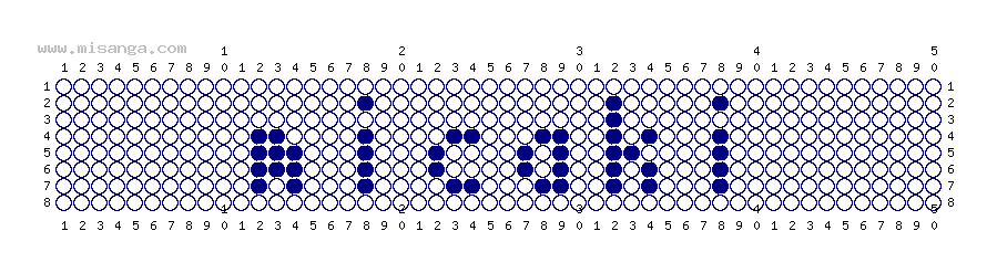 編みこみ文字ミサンガ製作図：MISAKI