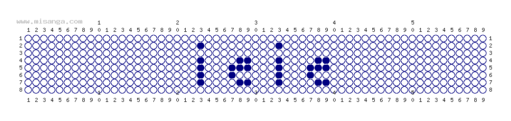 編みこみ文字ミサンガ製作図：YUZU