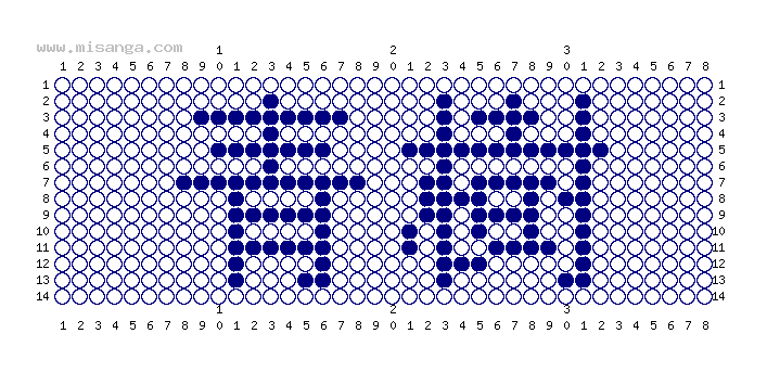 編みこみ文字ミサンガ製作図：青樹