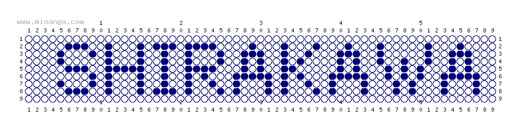 編みこみ文字ミサンガ製作図：SHIRAKAWA