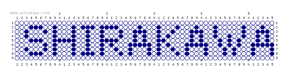 編みこみ文字ミサンガ製作図：SHIRAKAWA