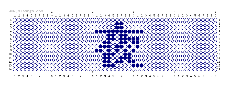 編みこみ文字ミサンガ製作図：夜