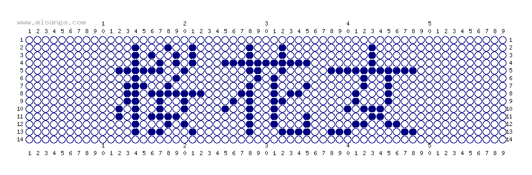 編みこみ文字ミサンガ製作図：桜花女