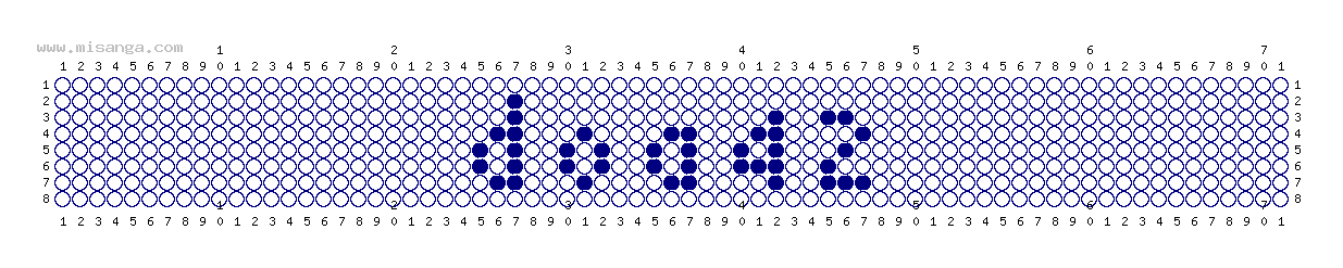 編みこみ文字ミサンガ製作図：TOA42