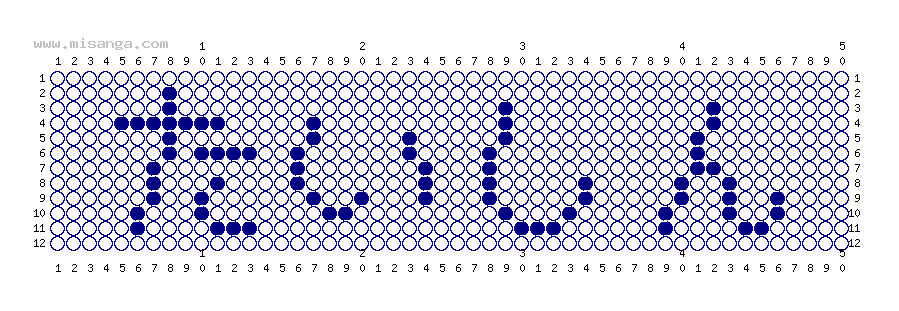 編みこみ文字ミサンガ製作図：たいしん