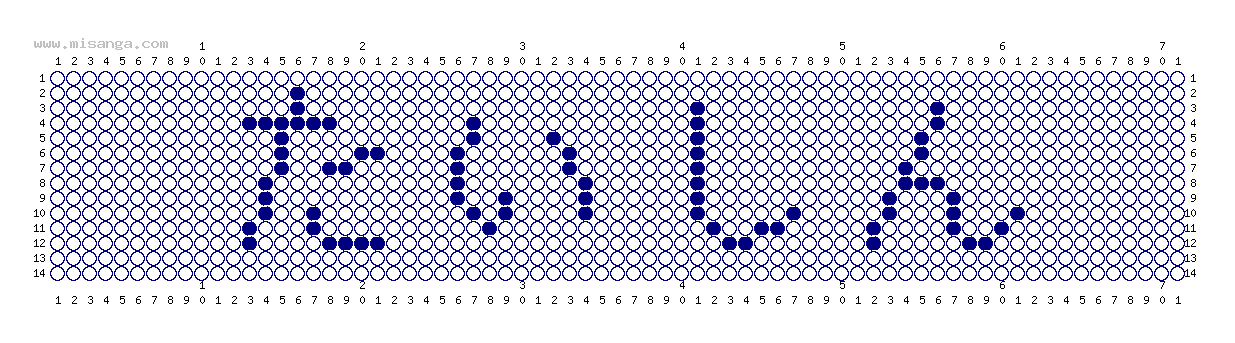 編みこみ文字ミサンガ製作図：たいしん