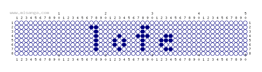 編みこみ文字ミサンガ製作図：LOVE