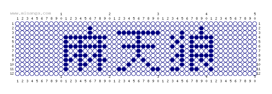 編みこみ文字ミサンガ製作図：麻天狼