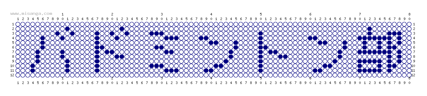 編みこみ文字ミサンガ製作図：バドミントン部