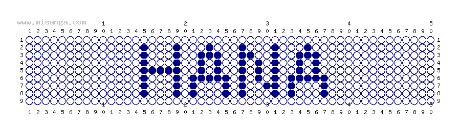 編みこみ文字ミサンガ製作図：HANA