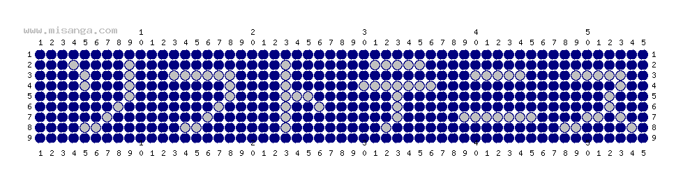 編みこみ文字ミサンガ製作図：ソフトテニス