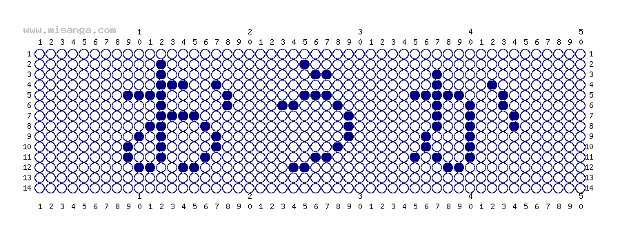 編みこみ文字ミサンガ製作図：おうか
