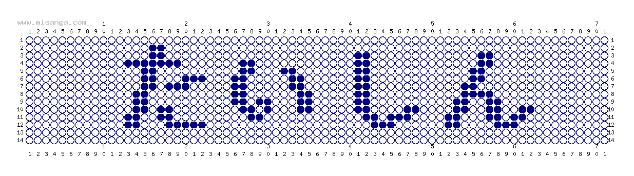 編みこみ文字ミサンガ製作図：たいしん
