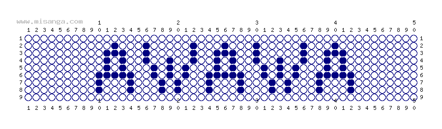編みこみ文字ミサンガ製作図：AWAWA