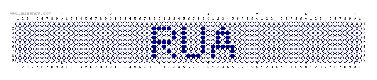 編みこみ文字ミサンガ製作図：RUA