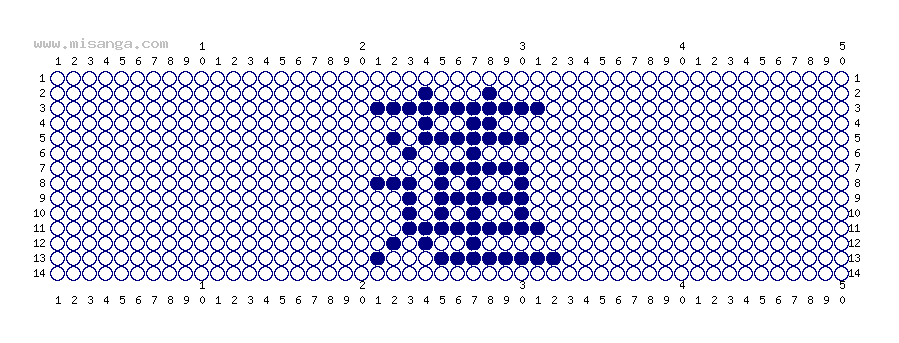 編みこみ文字ミサンガ製作図：蓮