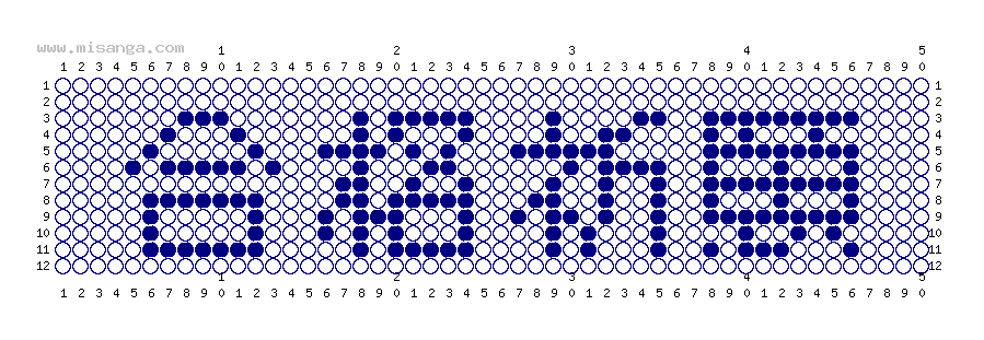 編みこみ文字ミサンガ製作図：合格祈願