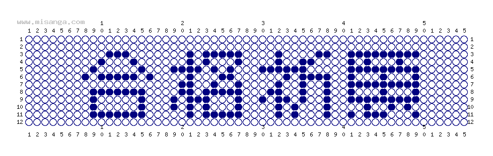 編みこみ文字ミサンガ製作図：合格祈願