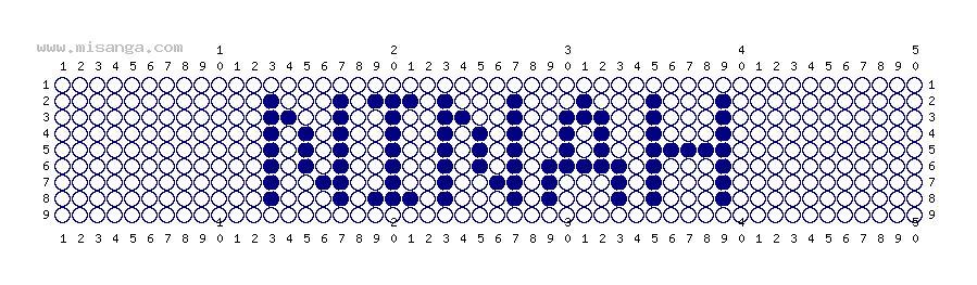 編みこみ文字ミサンガ製作図：NINAH