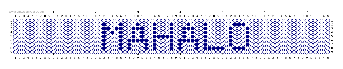 編みこみ文字ミサンガ製作図：MAHALO