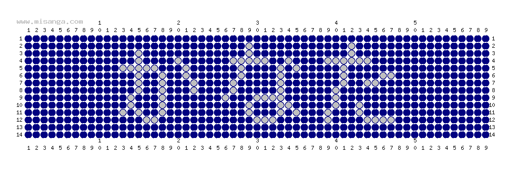 編みこみ文字ミサンガ製作図：かなた