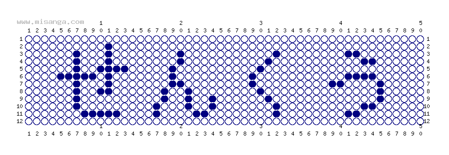 編みこみ文字ミサンガ製作図：せんくう