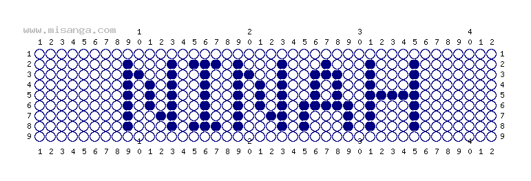 編みこみ文字ミサンガ製作図：NINAH