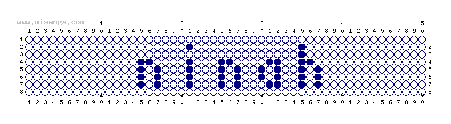 編みこみ文字ミサンガ製作図：NINAH
