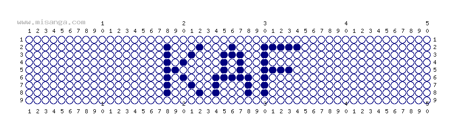 編みこみ文字ミサンガ製作図：KAF