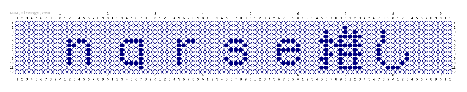 編みこみ文字ミサンガ製作図：nqrse推し