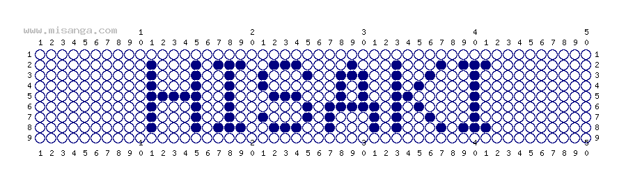 編みこみ文字ミサンガ製作図：HISAKI