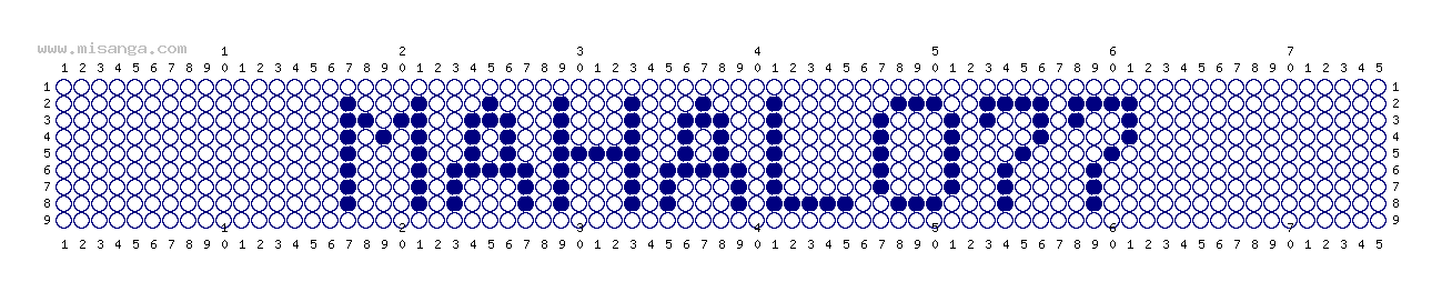 編みこみ文字ミサンガ製作図：MAHALO77